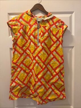 Tracy Feith for Target Yellow and Red Geometric Zip Dress size Small EUC